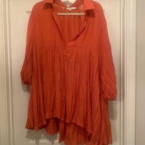 Umgee brand rust colored tunic. High low hem size XL. oversized. NWOT